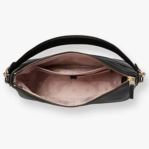 Kate Spade Polly Medium Shoulder Crossbody Black Leather Bag NWT - Picture 10 of 16